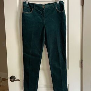 Chicos Green Velveteen Women’s Pants